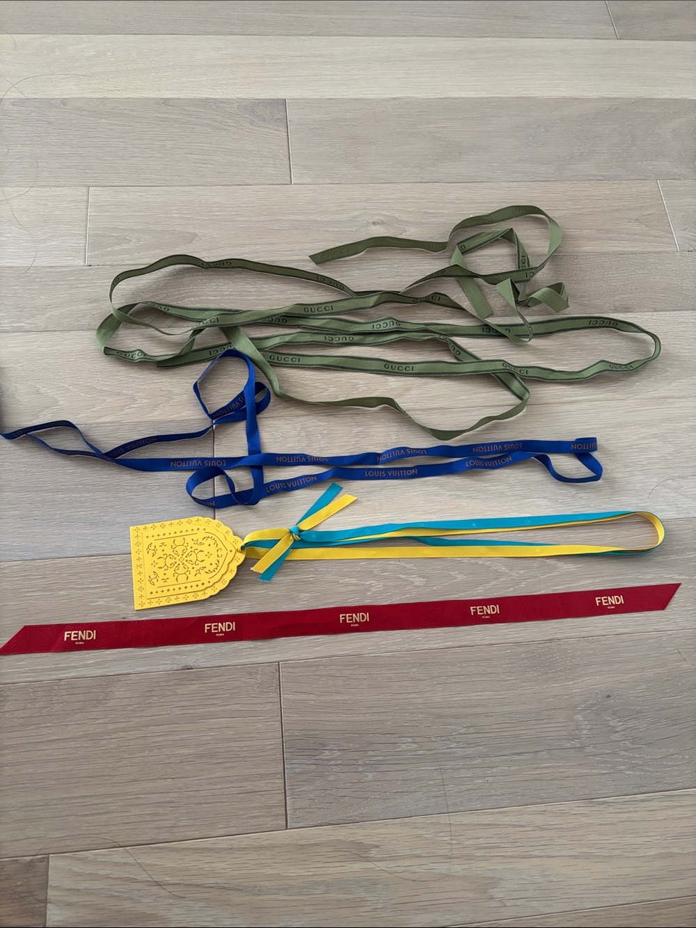 Lot of Designer Ribbon- Fendi, Louis Vuitton, Gucci